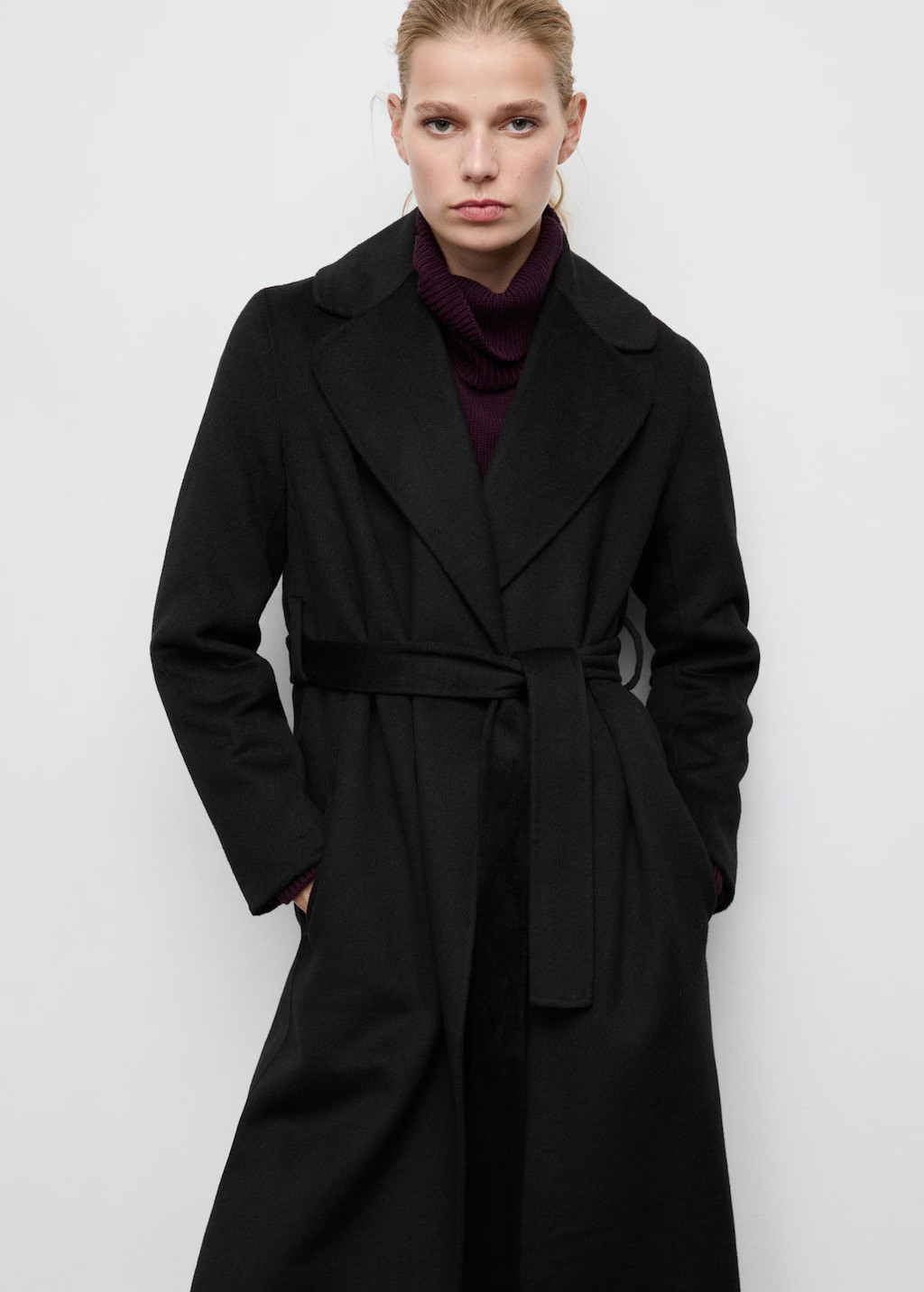 Handmade wool coat with belt | Mango (US/MX/AU)