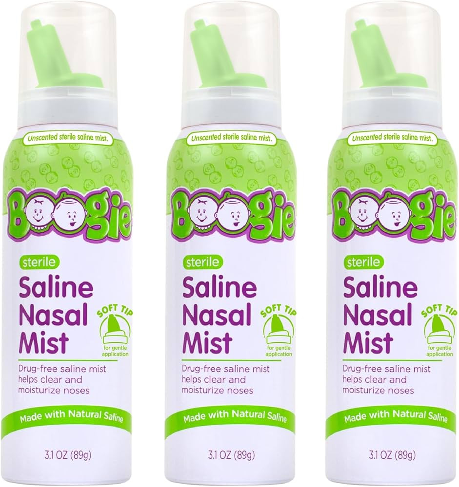Boogie Baby Saline Nasal Spray Mist, Allergy Relief, Nasal Decongestant, Made with Saline, Unscen... | Amazon (US)