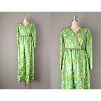 1960S Oscar De La Renta Dress/Green Champagne Bubbles 960S Designer Gown Small | Etsy (US)