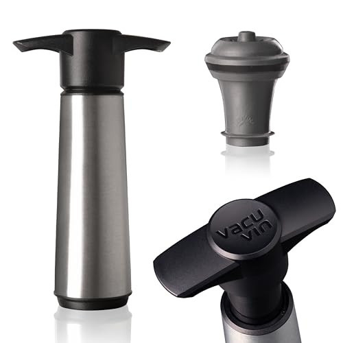 Vacu Vin Vacu vin stainless steele wine saver 1 pump 1 stopper, 1 Ounce | Amazon (US)