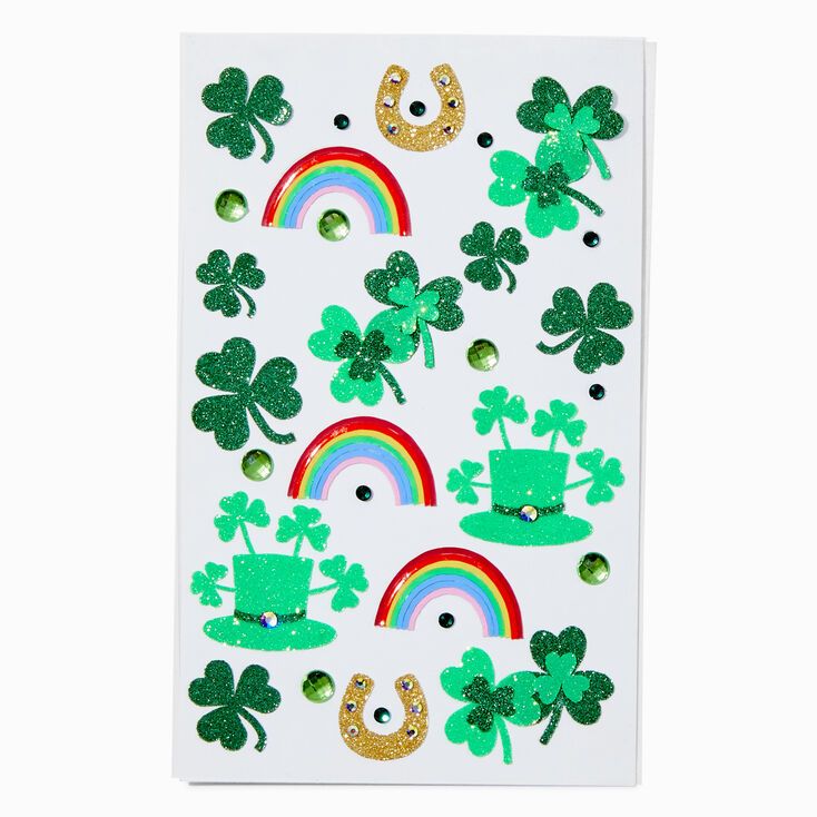 St. Patrick's Day Shamrocks & Rainbows Body Stickers | Claire's (US)