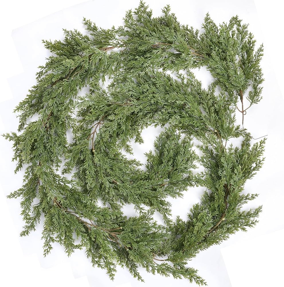 Pine Christmas Garland, 6Ft Christmas Greenery Garland,Realistic Cedar Garland Cypress Garland fo... | Amazon (US)
