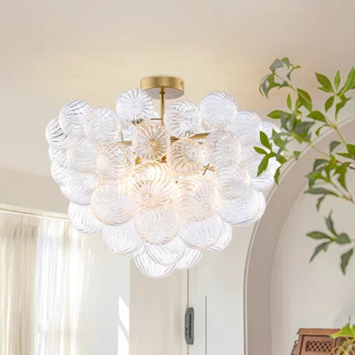 Catalyna Bubble Ball Semi Flush Mounting Ceiling Light Fixtures, Dia 20 | Wayfair North America
