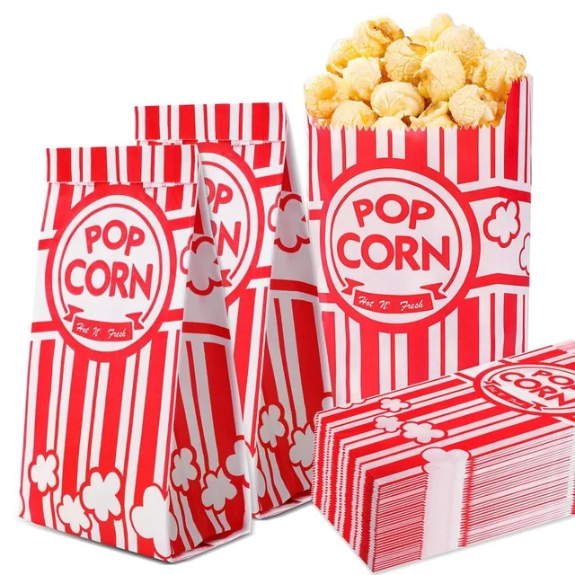 Paper Popcorn Bags,50 Pack 1oz Popcorn Bags Individual Servings, Popcorn Bags Bulk for Popcorn Ma... | Walmart (US)