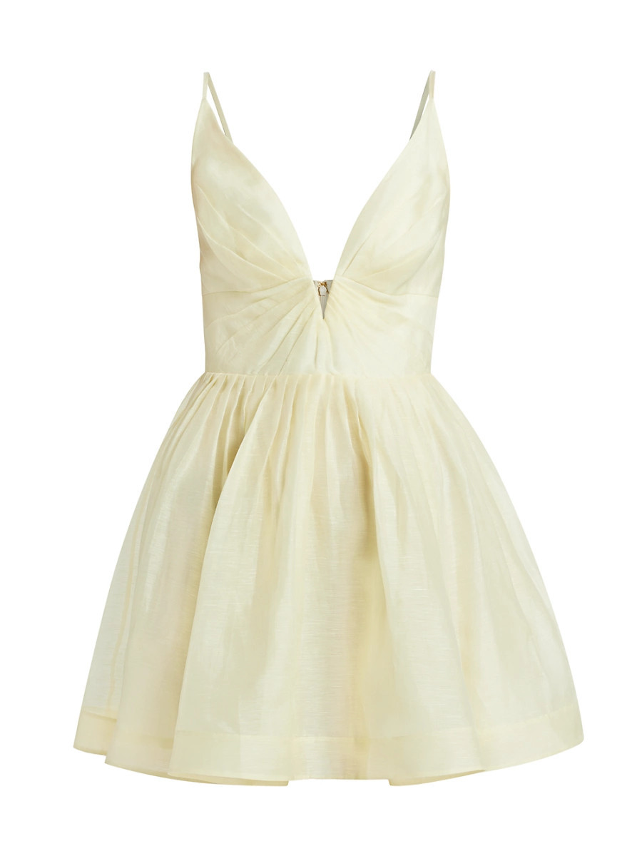Women's Illuminate Draped Minidress - Lemon - Size 6 | Saks Fifth Avenue