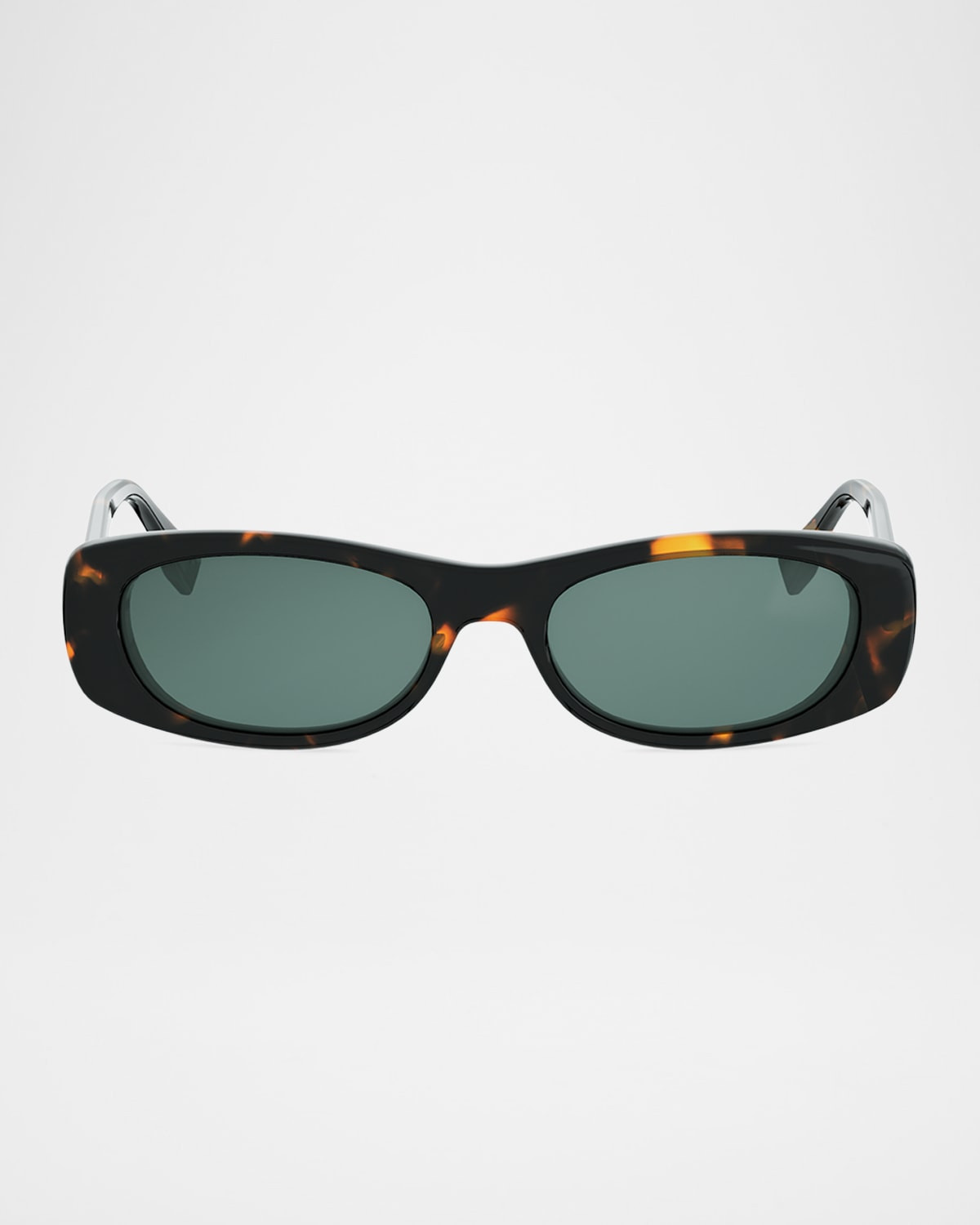 FF Squared Oval Havana Acetate Sunglasses | Neiman Marcus