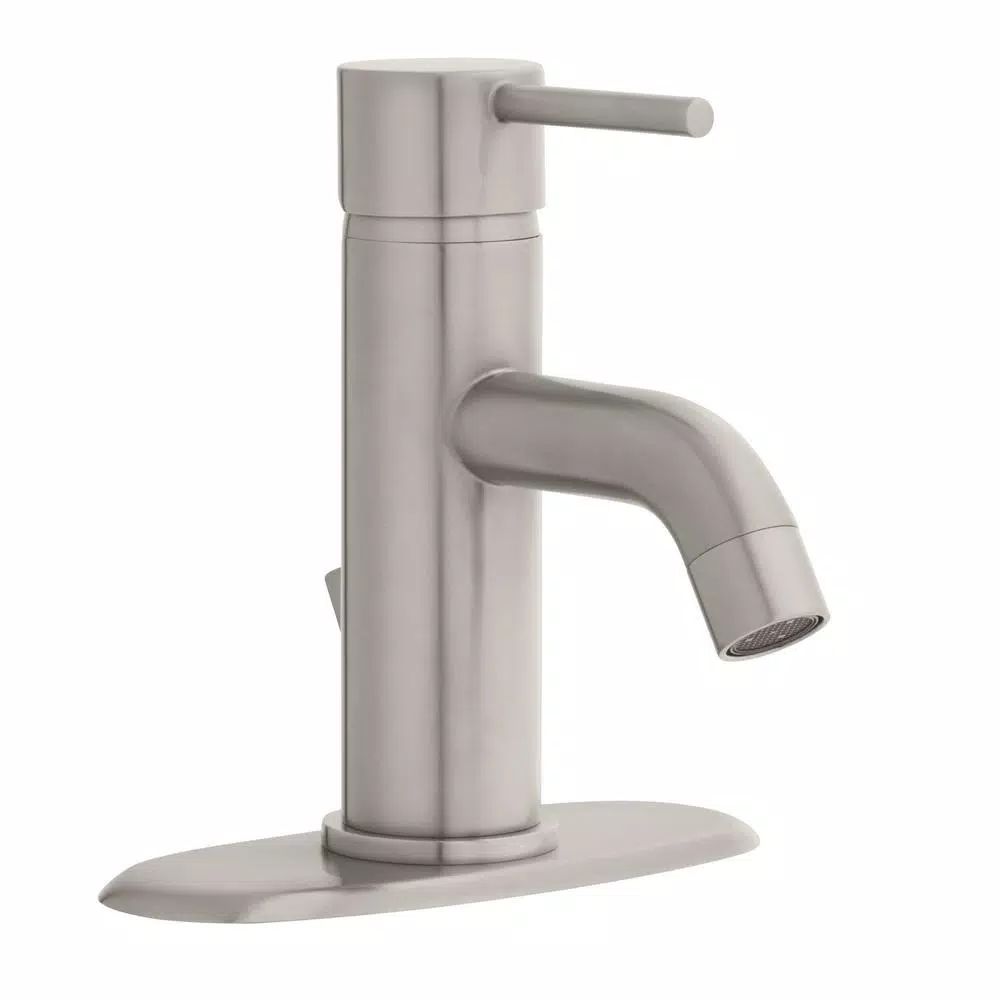 Glacier Bay Modern Single Hole Single-Handle Low-Arc Bathroom Faucet in Brushed Nickel-HD67732W-6... | The Home Depot
