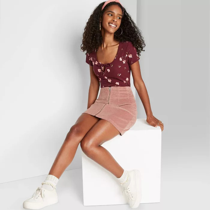 Women's Short Sleeve Tie-Front Bodysuit - Wild Fable™ | Target