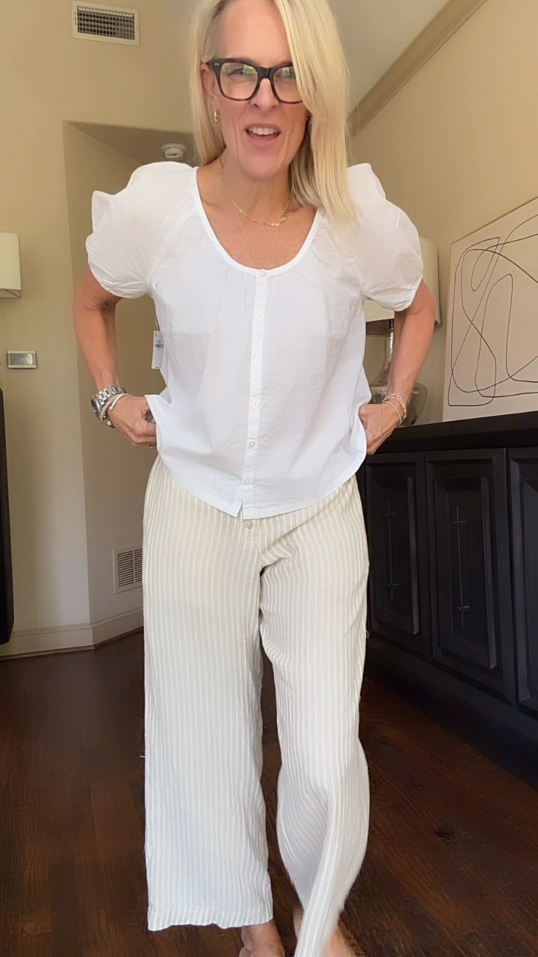 Great beach vacay oats and love the white top 

Top is 50% off at old navy ends today 

Wearing small on both 

#LTKOver40 #LTKdayinmylife #LTKTravel