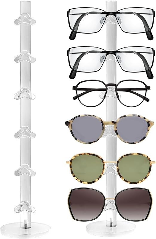 CADUFUELLY Sunglasses Display Stand Glasses Acrylic Rack Holder Eyeglasses Eyewear Frame Riser Or... | Amazon (US)