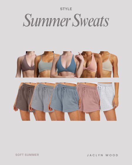 Summer sweat shorts and sports bra pairing favorites for a cute, casual athletic fit from Amazon. I pick colors from the soft summer color season palette and I also size up to a medium in the AUTOMET sweat shorts for a slightly looser fit

#LTKStyleTip #LTKFitness #LTKActive