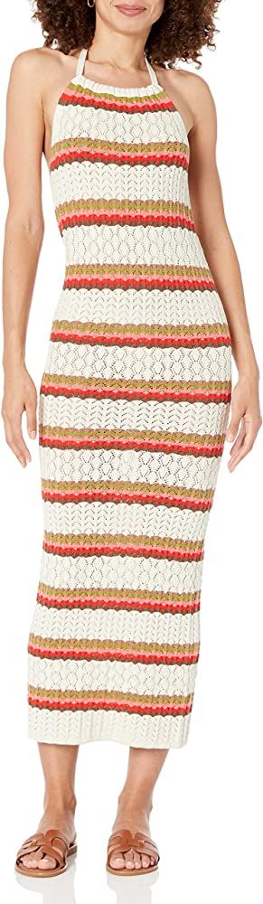 The Drop Women's Jayla Sleeveless Crochet Halter Midi Dress | Amazon (US)