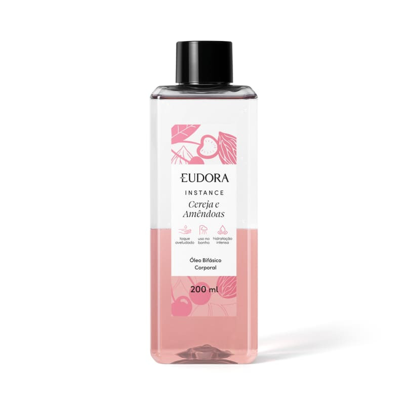 Óleo Bifásico Corporal Instance Cereja e Amêndoas 200ml | Eudora (BR)