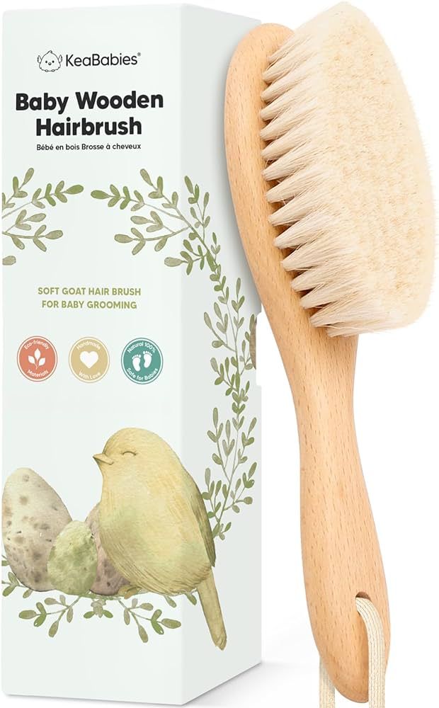 Baby Hair Brush - Baby Brush with Soft Goat Bristles, Cradle Cap Brush, Perfect Scalp Grooming Pr... | Amazon (US)