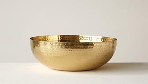 Creative Co-Op Round Hammered Metal Bowl, 14", Gold,DA7392 | Amazon (US)