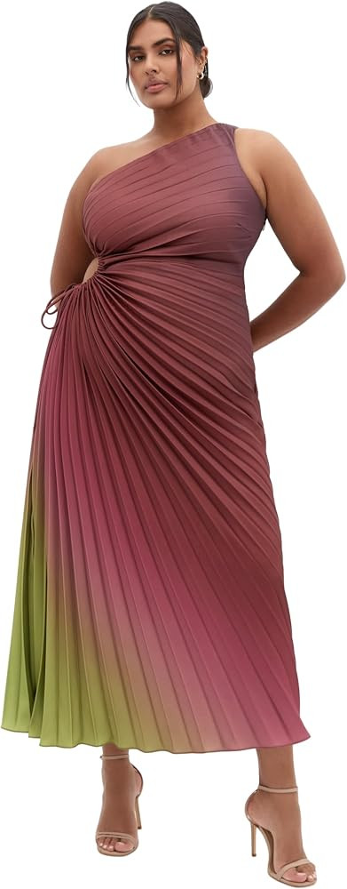 City Chic Women's Plus Size Dress - Aliza Print Pleat Maxi | Amazon (US)