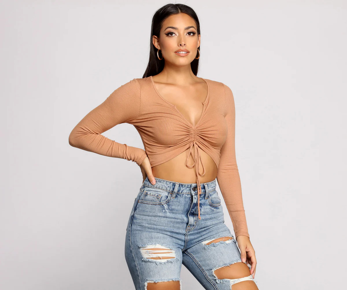 Draw Me In Ribbed Crop Top | Windsor Stores