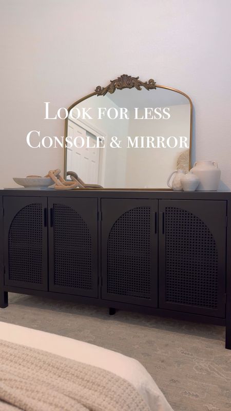 Amazon sideboard console. Rattan cane arch cabinet. I painted the hardware black as it came silver to give it that designer lookk

#LTKhome #LTKVideo #LTKsalealert