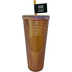 Starbucks Limited Edition 2021 50th Anniversary Honeycomb Gold Studded Cold Cup Tumbler 24oz | Amazon (US)