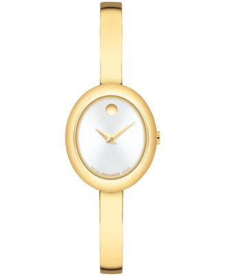 Movado Women's Museum Oval Bangle Swiss Quartz Yellow Pvd Watch, 22 x 26mm - Gold-Tone | Macy's