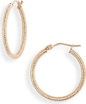 Textured 14K Gold Hoops | Nordstrom