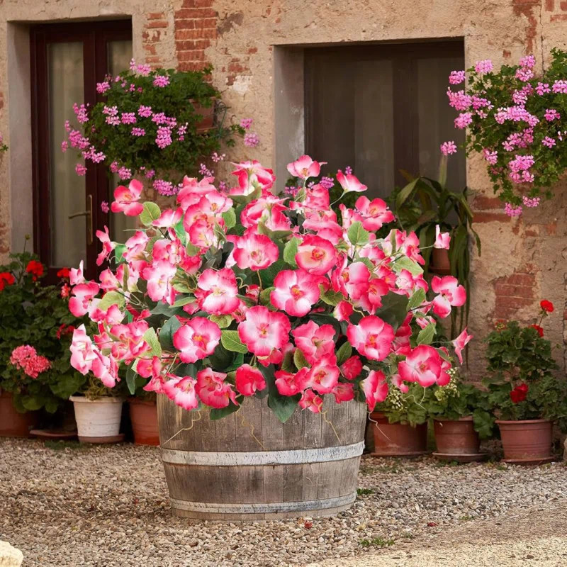 6 Bundles Artificial Flowers Plants for Outdoors Spring Decoration Hibiscus Tropical Flowers Arti... | Wayfair North America