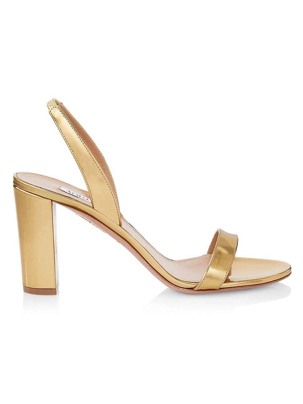 Metallic Leather Block Sandals | Saks Fifth Avenue