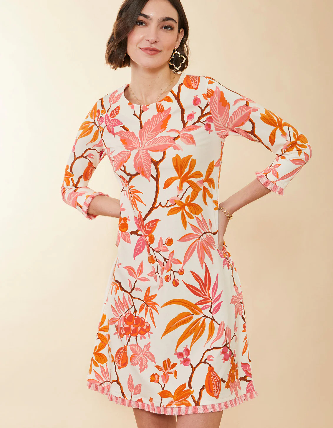 Island Fringe Dress Richmond Hill Honeysuckle Cream | Spartina 449