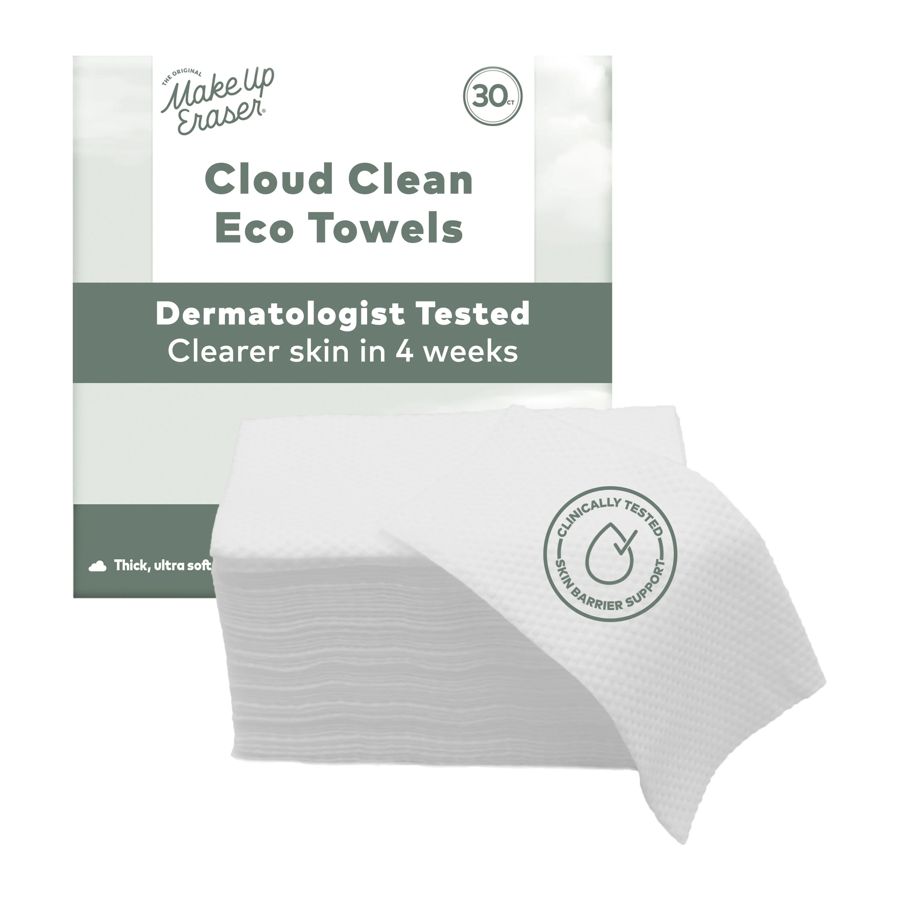 The Original MakeUp Eraser Cloud Clean Eco Towels XL - 30 Count Dermatologist Tested Wipes | Walmart (US)