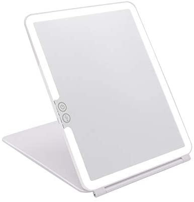 deweisn Folding Lighted Makeup Mirror with 72 LEDs 3 Colors Light Modes USB Rechargable 1800mA Ba... | Amazon (US)