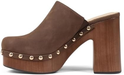 Women’s Platform Clogs High Heel Studded Slip On Shoes | 4.3" shock-absorbing chunky heels and ... | Amazon (US)