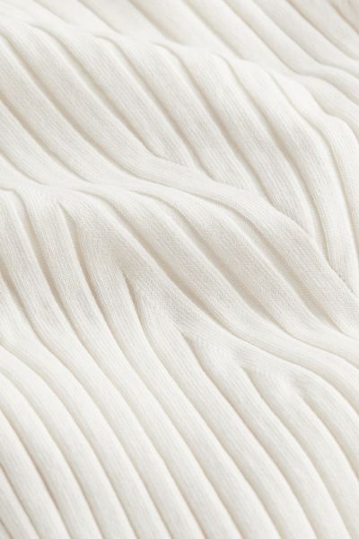 Rib-knit One-shoulder Dress - White - Ladies | H&M US | H&M (US + CA)