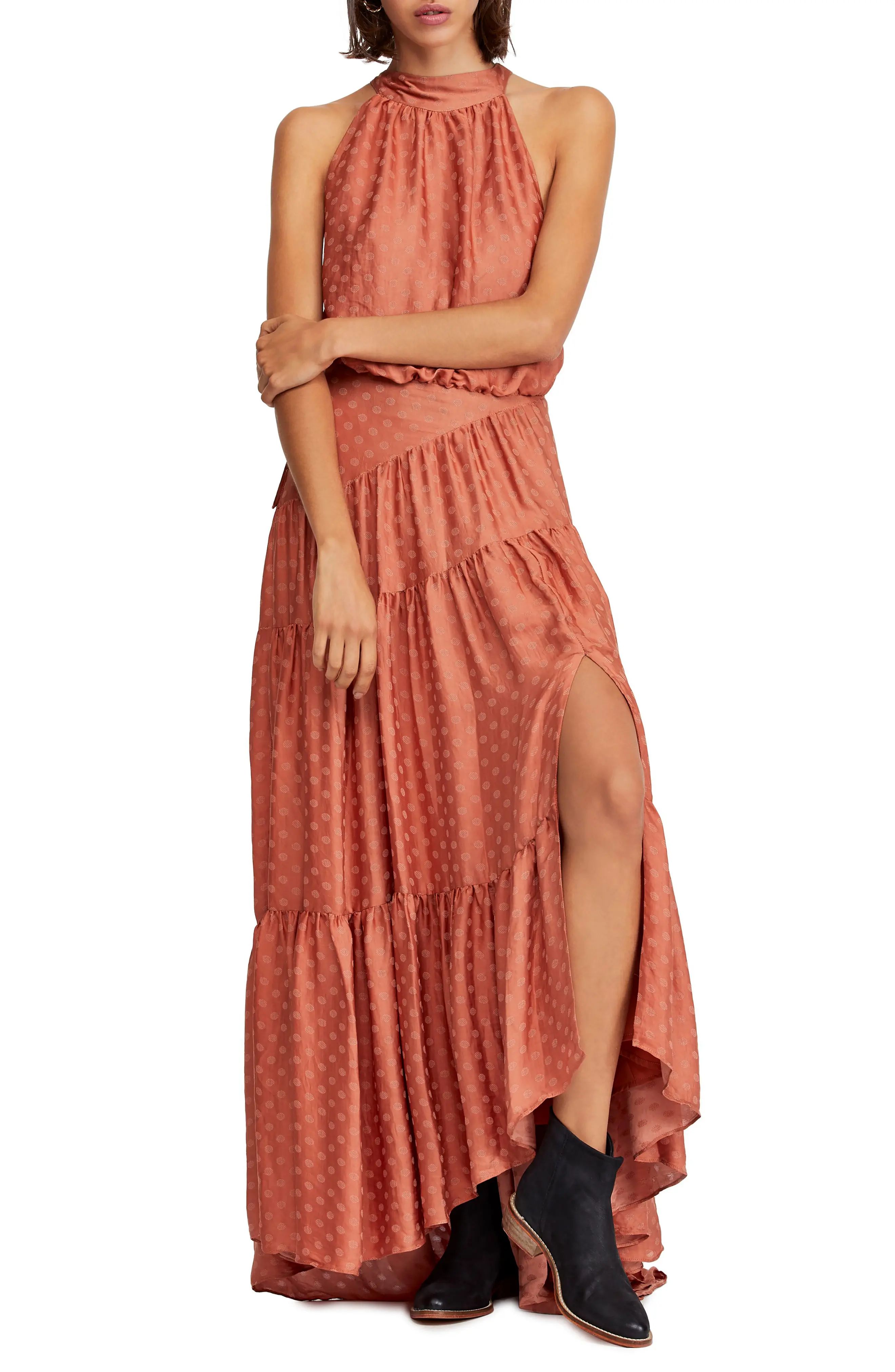 Women's Free People Wild Heart Maxi Dress, Size 4 - Orange | Nordstrom