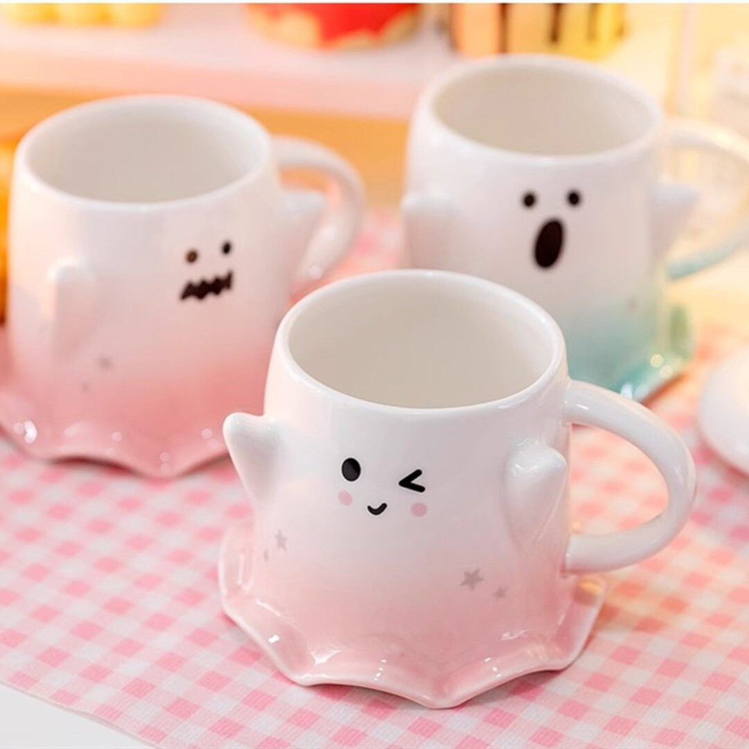 Cute Little Ghost Ceramic Mug,Funny Water Cup,Halloween Gift, Ghostly Love. | Etsy (US)
