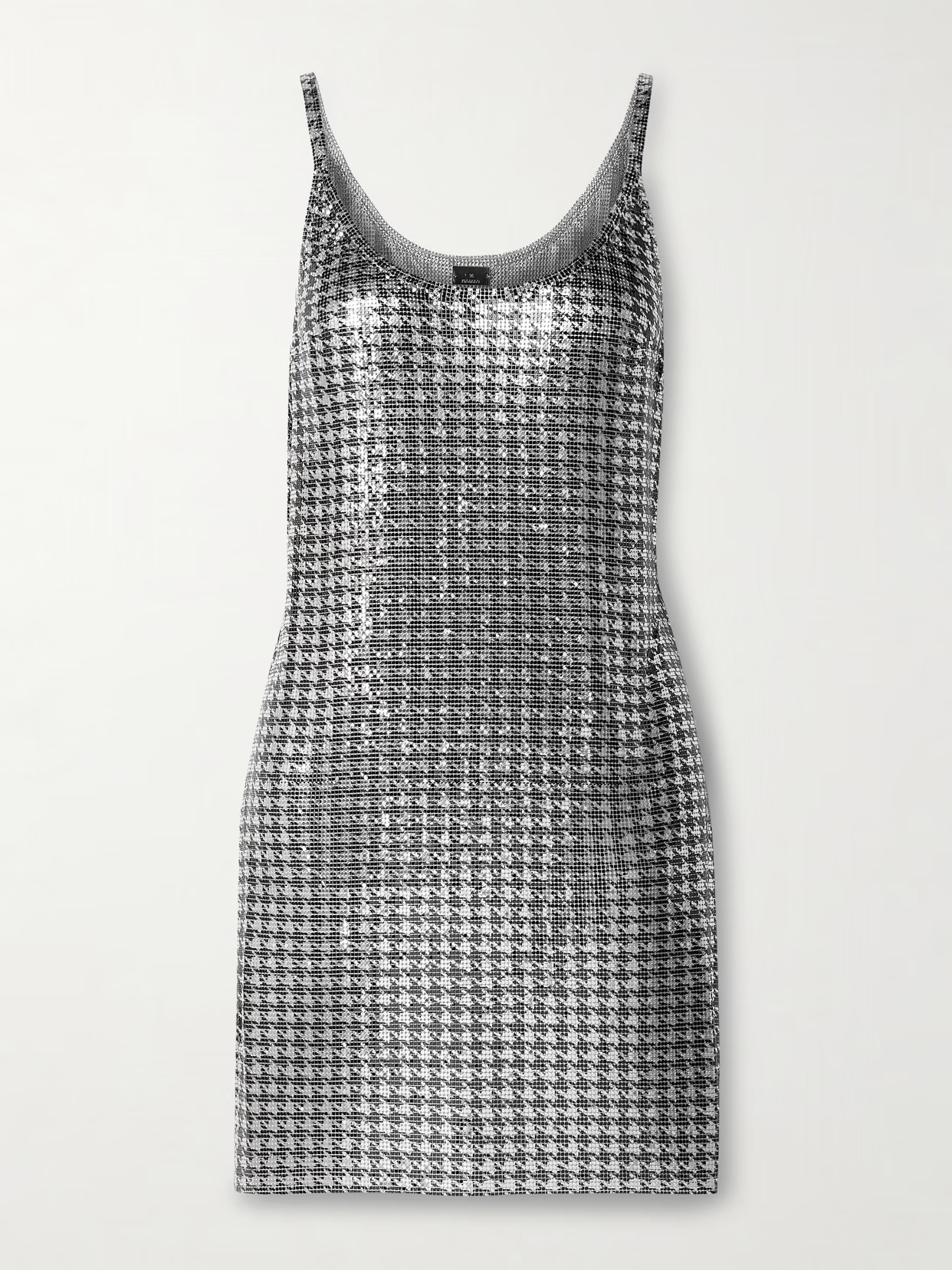 RABANNE - Houndstooth Chainmail Mini Dress - Silver - FR40 | NET-A-PORTER APAC