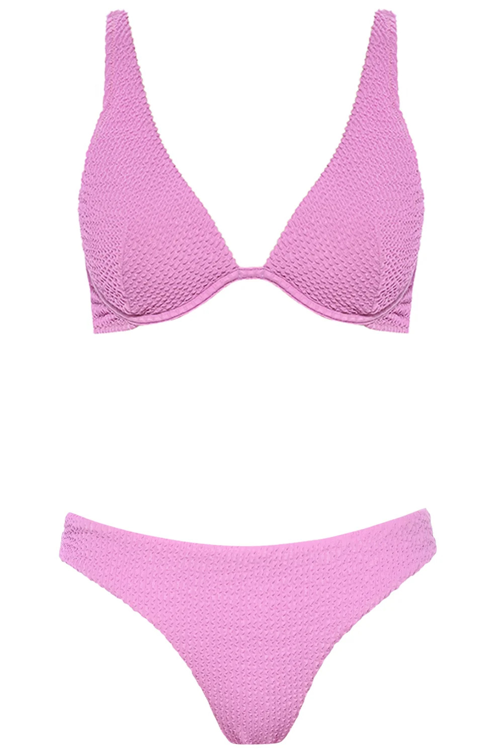 BERMUDA BIKINI CRINKLE PINK SET | VETCHY
