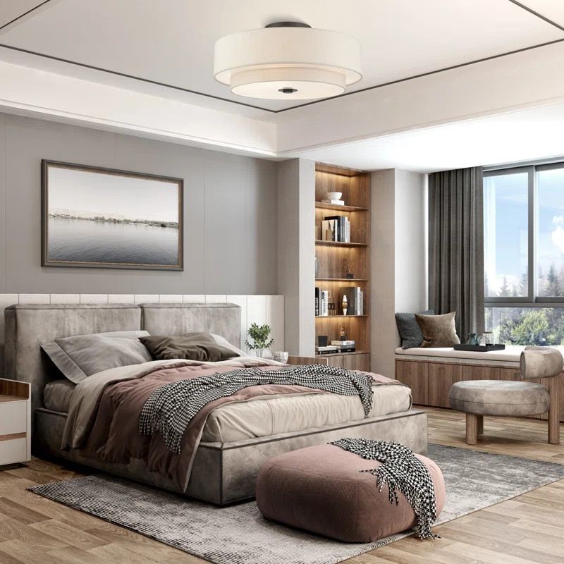 Hymel Fabric Semi Flush Mount | Wayfair North America