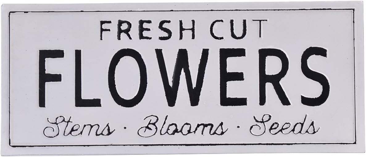 NIKKY HOME Fresh Cut Flowers Vintage Metal Wall Spring Sign Decor 24.02 x 0.67 x 10.04 Inches, Wh... | Amazon (US)