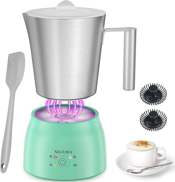 Secura Detachable Milk Frother and Steamer, 17 oz Electric Milk Warmer, 4-in-1 Hot/Cold Foam Make... | Amazon (US)