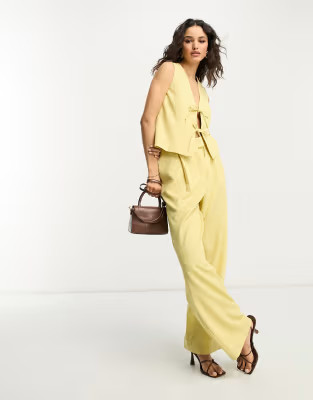4th & Reckless tailored pants in yellow - part of a set | ASOS (Global)