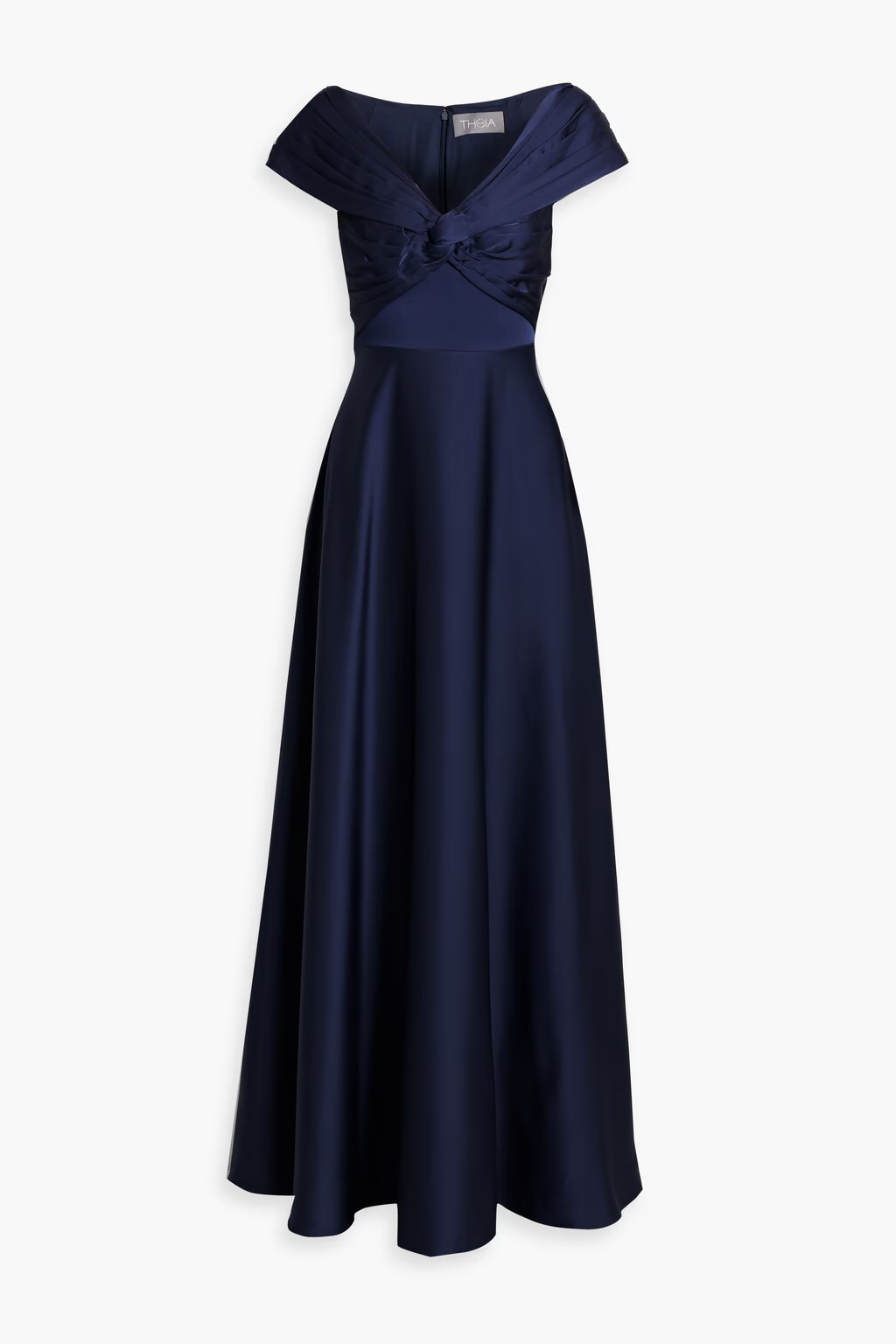 Francesca pleated twist-front satin gown | The Outnet (US and CA)