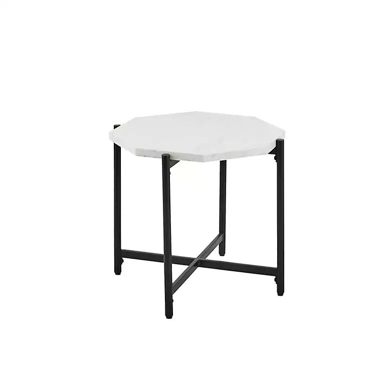 White Marble Octagon Accent Table | Kirkland's Home