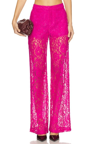 Livvy Straight Leg Trouser in Light Ruby | Revolve Clothing (Global)