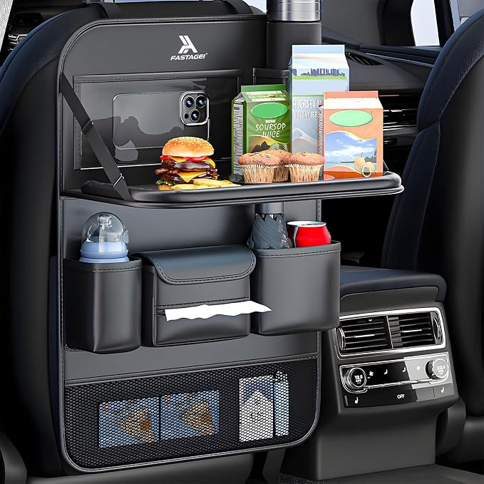 Universal Foldable Car Backseat Organizer with Table Tray, Car Seat Back Protector with Touch Scr... | Amazon (US)