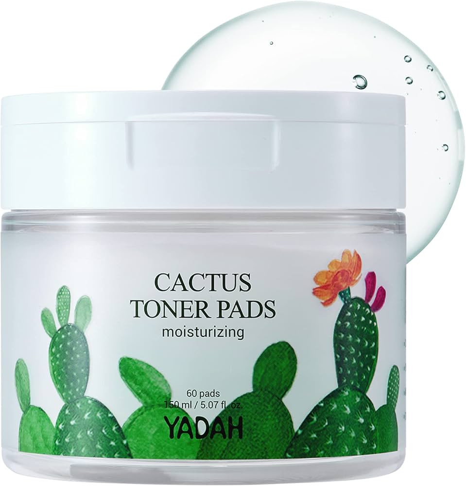 YADAH Cactus Toner Pads 5.07 Fluid Ounce 60 Count, Cruelty Free Facial Cleansing Exfoliator Tonin... | Amazon (US)