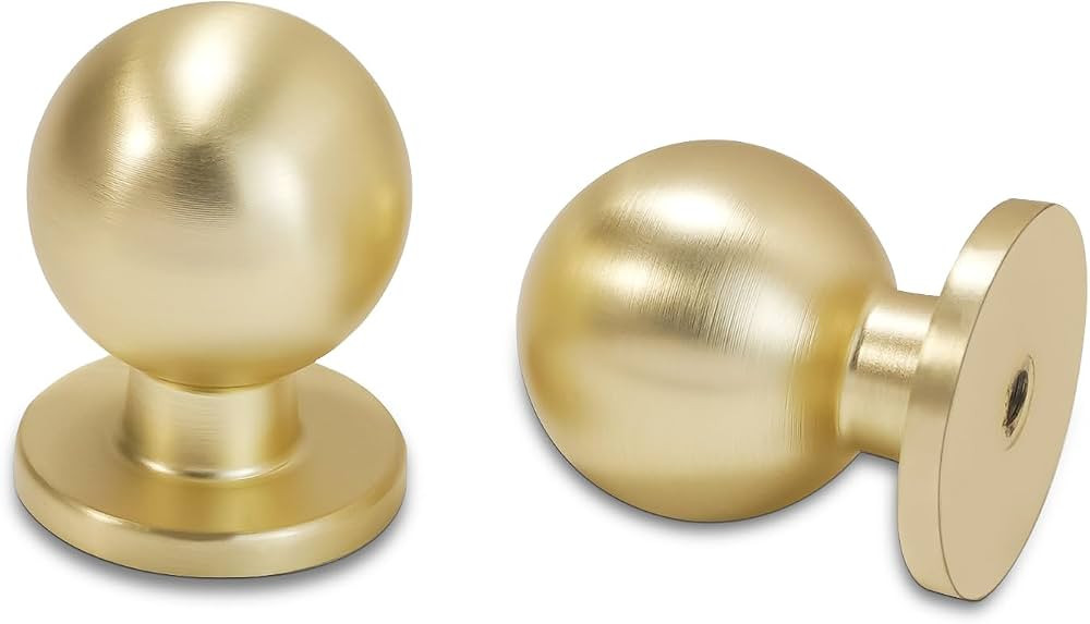 BUKOBYHE 10 Pack Kitchen Cabinet Handles Brushed Brass Cabinet Knobs Gold Drawer Knobs Solid Kitc... | Amazon (US)