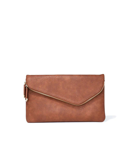 Stella Crossbody Envelope Zip Clutch - Tan | VICI