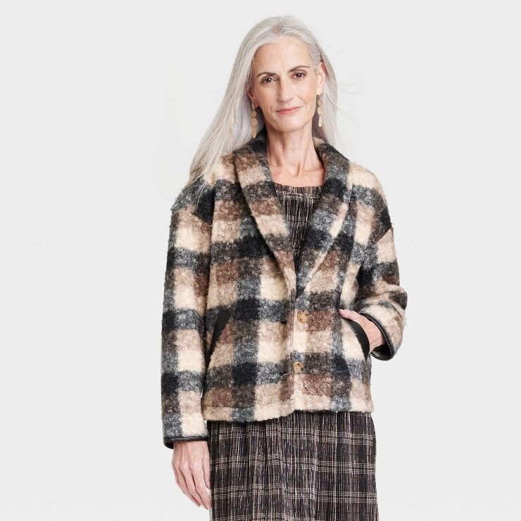 Women's Plaid Sweater Overcoat - Knox Rose™ | Target
