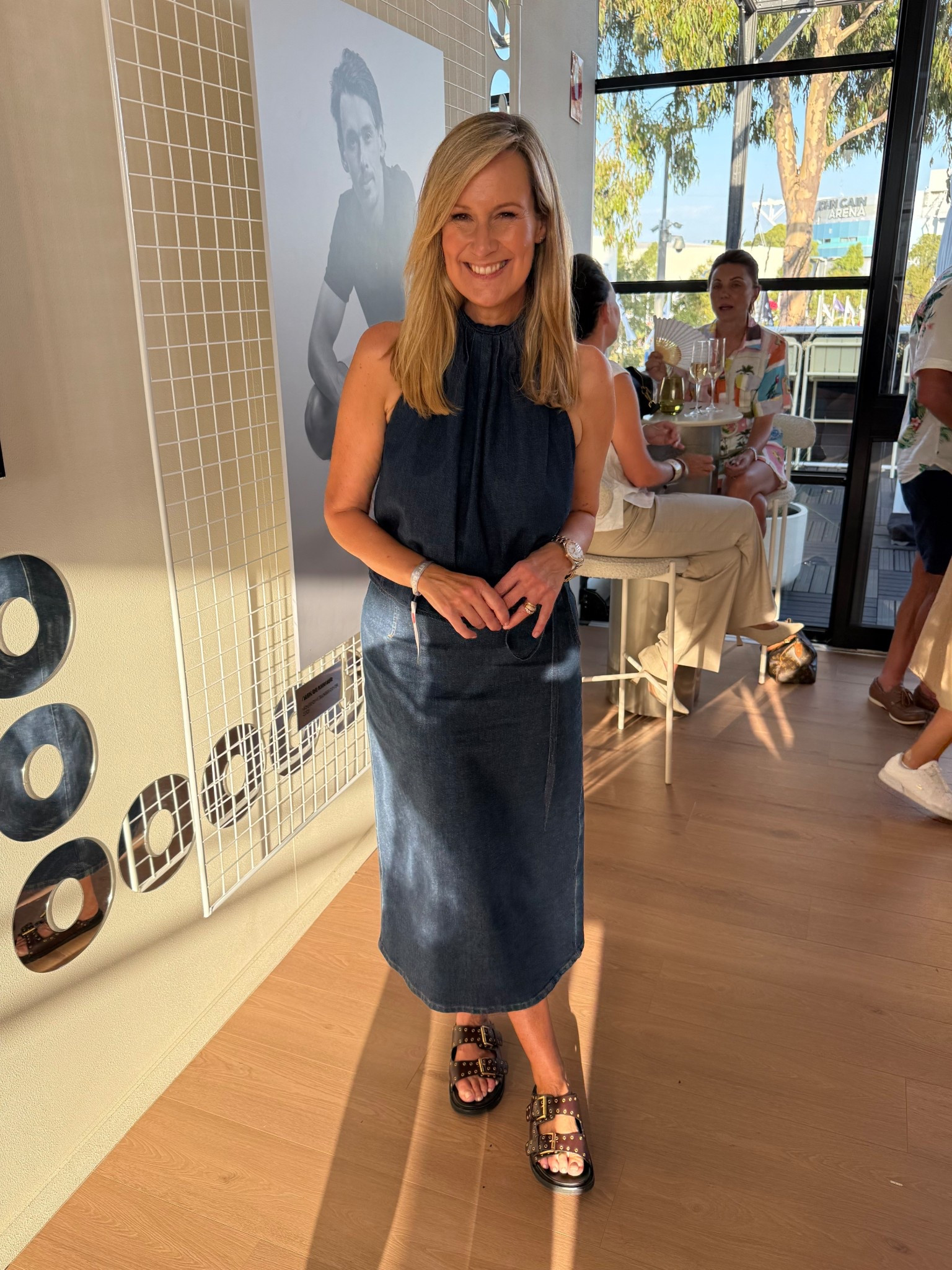 Wearing Scanlan Theodore denim today for the Australian Open in Melbourne. Super hot, hitting 45° so I needed something comfortable and lightweight. I’ve paired this with my comfy Alias Mae slides 

#LTKover50style #LTKsummer #LTKaustralia