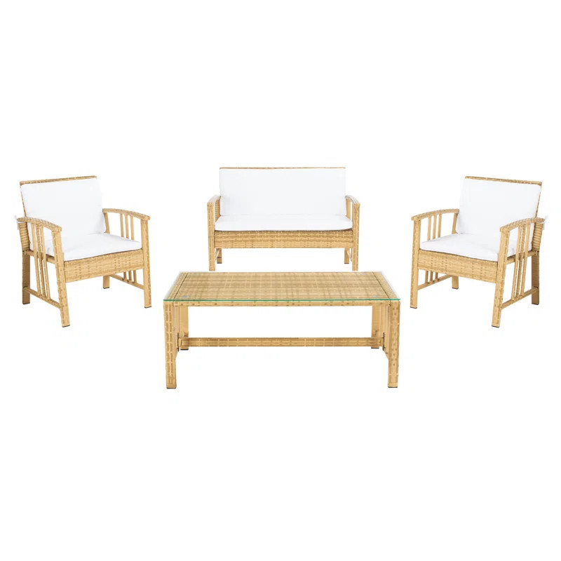 Palace Wicker/Rattan 4 - Person Seating Group with Cushions | Wayfair North America